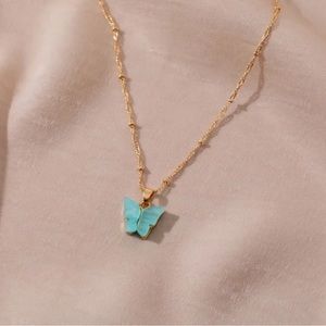 🆕 Gold and Mint | Butterfly Necklace | Kawaii Girl Fashion |